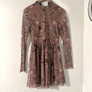 Altar’d State Brown Floral Mini Dress